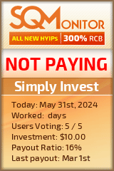 Simply Invest HYIP Status Button