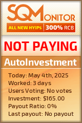 AutoInvestment HYIP Status Button