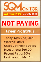 GreenProfitPlus HYIP Status Button