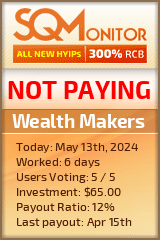 Wealth Makers HYIP Status Button