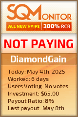 DiamondGain HYIP Status Button