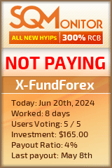 X-FundForex HYIP Status Button