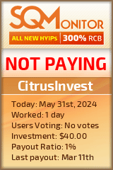 CitrusInvest HYIP Status Button