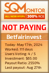 Betfairinvest HYIP Status Button