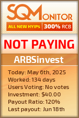 ARBSinvest HYIP Status Button