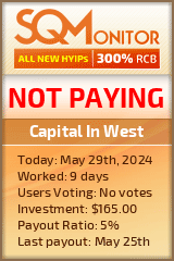 Capital In West HYIP Status Button