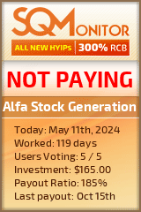 Alfa Stock Generation HYIP Status Button