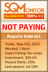 Acquire Interest HYIP Status Button