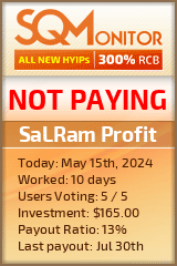 SaLRam Profit HYIP Status Button