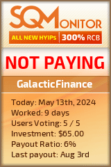 GalacticFinance HYIP Status Button