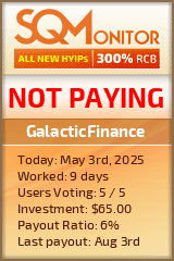 GalacticFinance HYIP Status Button