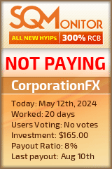 CorporationFX HYIP Status Button