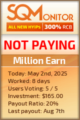 Million Earn HYIP Status Button