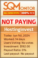 Hostinginvest HYIP Status Button