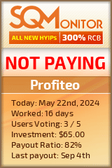 Profiteo HYIP Status Button