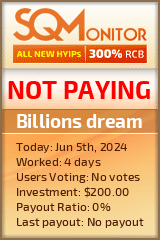 Billions dream HYIP Status Button