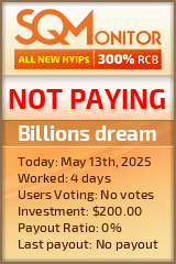 Billions dream HYIP Status Button