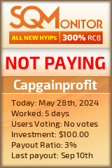 Capgainprofit HYIP Status Button