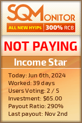 Income Star HYIP Status Button