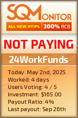 24WorkFunds HYIP Status Button