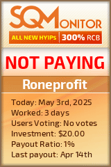 Roneprofit HYIP Status Button