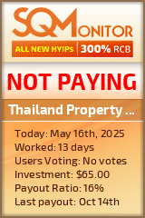 Thailand Property Investment HYIP Status Button