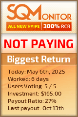 Biggest Return HYIP Status Button