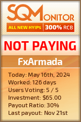 FxArmada HYIP Status Button