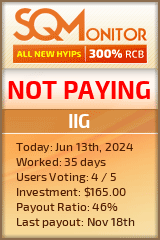IIG HYIP Status Button