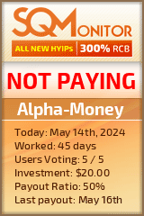 Alpha-Money HYIP Status Button