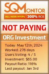ORG Investment HYIP Status Button