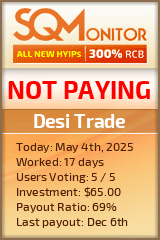 Desi Trade HYIP Status Button