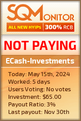 ECash-Investments HYIP Status Button