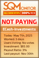 ECash-Investments HYIP Status Button