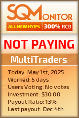 MultiTraders HYIP Status Button