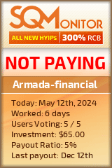 Armada-financial HYIP Status Button