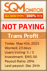 Trans Profit HYIP Status Button