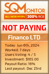 Financo LTD HYIP Status Button