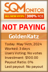 GoldenKatz HYIP Status Button