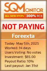 Foreexta HYIP Status Button