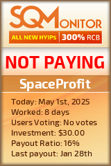 SpaceProfit HYIP Status Button