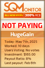 HugeGain HYIP Status Button