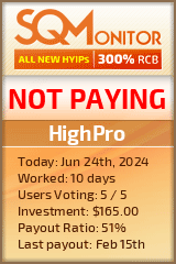 HighPro HYIP Status Button