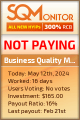Business Quality Management HYIP Status Button