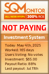 Investment System HYIP Status Button