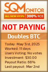 Doubles BTC HYIP Status Button