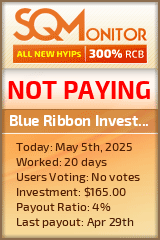 Blue Ribbon Investment HYIP Status Button