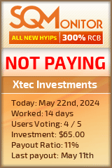 Xtec Investments HYIP Status Button