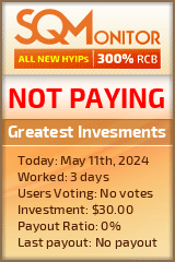 Greatest Invesments HYIP Status Button