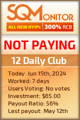 12 Daily Club HYIP Status Button